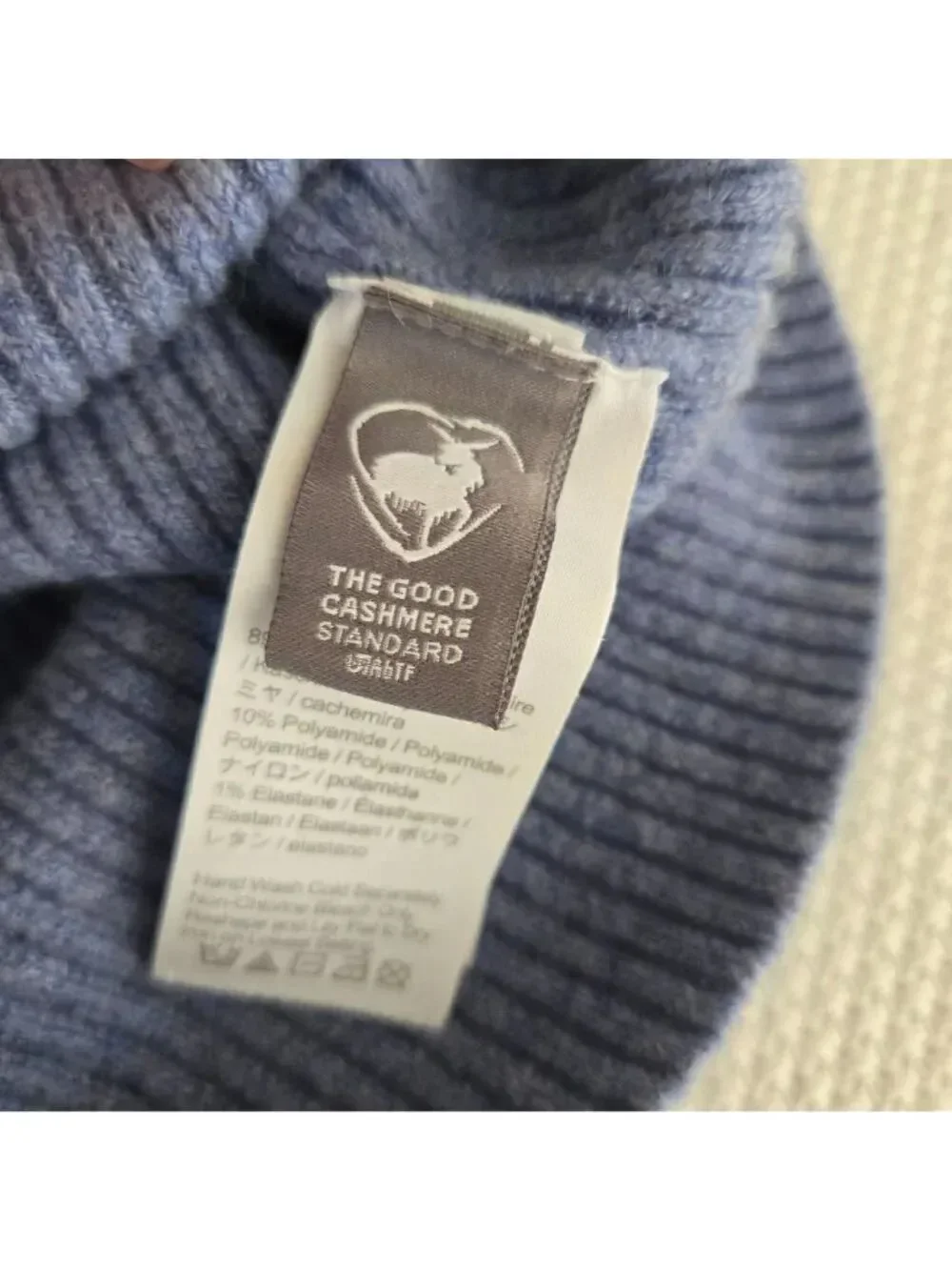 JCrew Ribbed Cashmere Blend V-Neck Tank Top Sweater Blue Size L Coastal